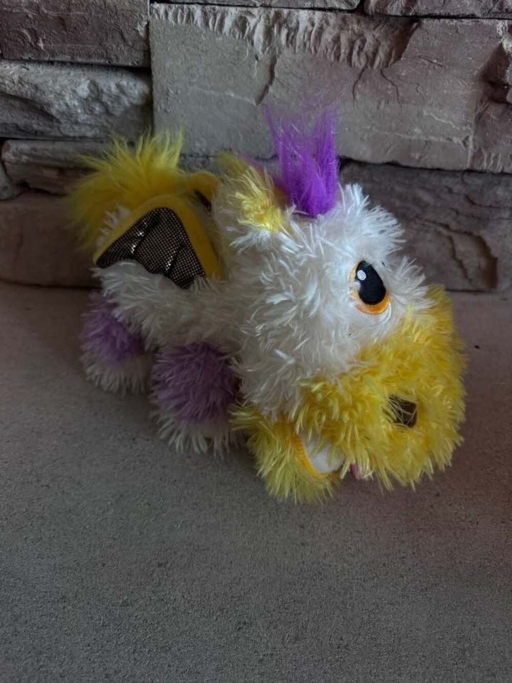 Stuffies Mini Dragon White Yellow Purple Plush Toy with Hidden Pockets & Magneti